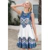 imageSummer Dresses for Women Beach Boho Sleeveless Vintage Floral Flowy Pocket Tshirt Tank SundressesBlue White Boho