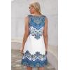 imageSummer Dresses for Women Beach Boho Sleeveless Vintage Floral Flowy Pocket Tshirt Tank SundressesBlue White Boho