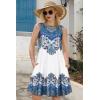 imageSummer Dresses for Women Beach Boho Sleeveless Vintage Floral Flowy Pocket Tshirt Tank SundressesBlue White Boho