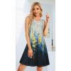 imageSummer Dresses for Women Beach Boho Sleeveless Vintage Floral Flowy Pocket Tshirt Tank SundressesBlue White Gradient