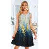 imageSummer Dresses for Women Beach Boho Sleeveless Vintage Floral Flowy Pocket Tshirt Tank SundressesBlue White Gradient