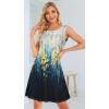 imageSummer Dresses for Women Beach Boho Sleeveless Vintage Floral Flowy Pocket Tshirt Tank SundressesBlue White Gradient