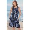 imageSummer Dresses for Women Beach Boho Sleeveless Vintage Floral Flowy Pocket Tshirt Tank SundressesDark Ink Tiedyed