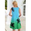 imageSummer Dresses for Women Beach Boho Sleeveless Vintage Floral Flowy Pocket Tshirt Tank SundressesGreen Blue Tree