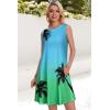 imageSummer Dresses for Women Beach Boho Sleeveless Vintage Floral Flowy Pocket Tshirt Tank SundressesGreen Blue Tree