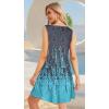 imageSummer Dresses for Women Beach Boho Sleeveless Vintage Floral Flowy Pocket Tshirt Tank SundressesGrey Blue Boho
