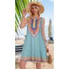 imageSummer Dresses for Women Beach Boho Sleeveless Vintage Floral Flowy Pocket Tshirt Tank SundressesLight Blue