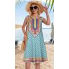 imageSummer Dresses for Women Beach Boho Sleeveless Vintage Floral Flowy Pocket Tshirt Tank SundressesLight Blue