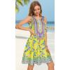 imageSummer Dresses for Women Beach Boho Sleeveless Vintage Floral Flowy Pocket Tshirt Tank SundressesYellow