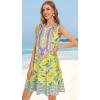 imageSummer Dresses for Women Beach Boho Sleeveless Vintage Floral Flowy Pocket Tshirt Tank SundressesYellow