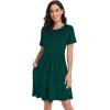 imageCasual Sundress for Womens Beach Coverup Soft Floral Tunic Tshirt Summer Dress with Pockets Dark GreenL