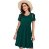 imageCasual Sundress for Womens Beach Coverup Soft Floral Tunic Tshirt Summer Dress with Pockets Dark GreenL