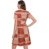 imagePlus Size Dress Summer Flowy Loose Swing Short Sleeves Tshirt Sundress with Pockets Red Printed PlaidM