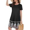 imageSummer Dresses for Women Casual Tshirt Short Sleeve Floral Sundress Beach Cover Ups with PocketsA Black Floral