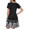 imageSummer Dresses for Women Casual Tshirt Short Sleeve Floral Sundress Beach Cover Ups with PocketsA Black Floral
