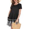 imageSummer Dresses for Women Casual Tshirt Short Sleeve Floral Sundress Beach Cover Ups with PocketsA Black Floral
