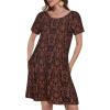 imageSummer Dresses for Women Casual Tshirt Short Sleeve Floral Sundress Beach Cover Ups with PocketsA Black Orange Floral