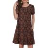 imageSummer Dresses for Women Casual Tshirt Short Sleeve Floral Sundress Beach Cover Ups with PocketsA Black Orange Floral