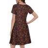 imageSummer Dresses for Women Casual Tshirt Short Sleeve Floral Sundress Beach Cover Ups with PocketsA Black Orange Floral