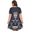 imageSummer Dresses for Women Casual Tshirt Short Sleeve Floral Sundress Beach Cover Ups with PocketsA Black White Flower