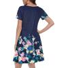 imageSummer Dresses for Women Casual Tshirt Short Sleeve Floral Sundress Beach Cover Ups with PocketsA Blue Flower