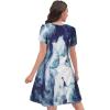 imageSummer Dresses for Women Casual Tshirt Short Sleeve Floral Sundress Beach Cover Ups with PocketsA Blue Tie Dye