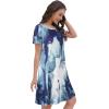 imageSummer Dresses for Women Casual Tshirt Short Sleeve Floral Sundress Beach Cover Ups with PocketsA Blue Tie Dye