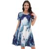 imageSummer Dresses for Women Casual Tshirt Short Sleeve Floral Sundress Beach Cover Ups with PocketsA Blue Tie Dye