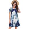 imageSummer Dresses for Women Casual Tshirt Short Sleeve Floral Sundress Beach Cover Ups with PocketsA Blue Tie Dye