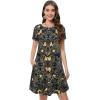 imageSummer Dresses for Women Casual Tshirt Short Sleeve Floral Sundress Beach Cover Ups with PocketsA Golden Butterfly