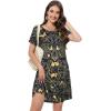 imageSummer Dresses for Women Casual Tshirt Short Sleeve Floral Sundress Beach Cover Ups with PocketsA Golden Butterfly