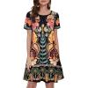 imageSummer Dresses for Women Casual Tshirt Short Sleeve Floral Sundress Beach Cover Ups with PocketsAa Yellow Flower
