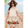 imageSummer Dresses for Women Casual Tshirt Short Sleeve Floral Sundress Beach Cover Ups with PocketsApricot Flower