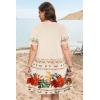imageSummer Dresses for Women Casual Tshirt Short Sleeve Floral Sundress Beach Cover Ups with PocketsApricot Flower