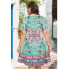 imageSummer Dresses for Women Casual Tshirt Short Sleeve Floral Sundress Beach Cover Ups with PocketsAquamarine Flower