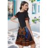 imageSummer Dresses for Women Casual Tshirt Short Sleeve Floral Sundress Beach Cover Ups with PocketsBlack Bay Tree