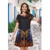 imageSummer Dresses for Women Casual Tshirt Short Sleeve Floral Sundress Beach Cover Ups with PocketsBlack Bay Tree
