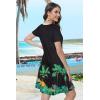 imageSummer Dresses for Women Casual Tshirt Short Sleeve Floral Sundress Beach Cover Ups with PocketsBlack Coconut Tree