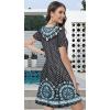 imageSummer Dresses for Women Casual Tshirt Short Sleeve Floral Sundress Beach Cover Ups with PocketsBlack Star Boho