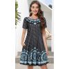 imageSummer Dresses for Women Casual Tshirt Short Sleeve Floral Sundress Beach Cover Ups with PocketsBlack Star Boho