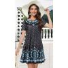 imageSummer Dresses for Women Casual Tshirt Short Sleeve Floral Sundress Beach Cover Ups with PocketsBlack Star Boho