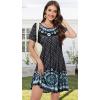 imageSummer Dresses for Women Casual Tshirt Short Sleeve Floral Sundress Beach Cover Ups with PocketsBlack Star Boho