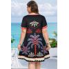 imageSummer Dresses for Women Casual Tshirt Short Sleeve Floral Sundress Beach Cover Ups with PocketsBlack Tree Boho