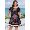 imageSummer Dresses for Women Casual Tshirt Short Sleeve Floral Sundress Beach Cover Ups with PocketsBlack Tree Boho