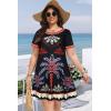 imageSummer Dresses for Women Casual Tshirt Short Sleeve Floral Sundress Beach Cover Ups with PocketsBlack Tree Boho