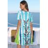 imageSummer Dresses for Women Casual Tshirt Short Sleeve Floral Sundress Beach Cover Ups with PocketsBlue Grass