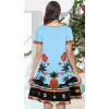 imageSummer Dresses for Women Casual Tshirt Short Sleeve Floral Sundress Beach Cover Ups with PocketsBlue Pineapple Tree