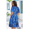 imageSummer Dresses for Women Casual Tshirt Short Sleeve Floral Sundress Beach Cover Ups with PocketsBlue Stripe