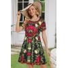 imageSummer Dresses for Women Casual Tshirt Short Sleeve Floral Sundress Beach Cover Ups with PocketsBoho