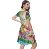imageSummer Dresses for Women Casual Tshirt Short Sleeve Floral Sundress Beach Cover Ups with PocketsColourful Gardens